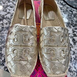 Gold Woven Espadrilles
